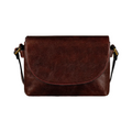 Full-Grain Cowhide Leather Shoulder Bag with Magnetic Closure – 17 × 24 × 6 cm, Brown