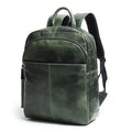 Full-Grain Buffalo Leather Backpack – 40 × 30 × 11 cm, Sea Green