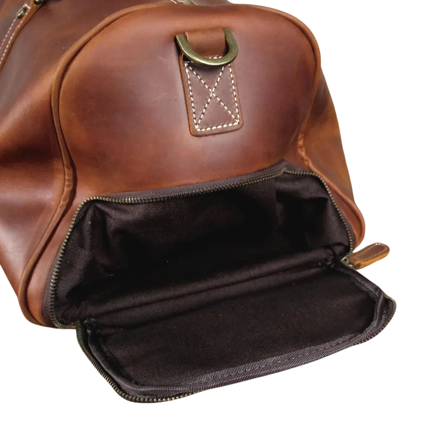 Vintage Brown Full Grain Crazy Horse Leather Duffel Bag Travel & Weekend Bag